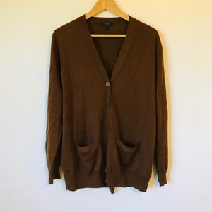 J. Crew Brown Merino Belted Cardigan